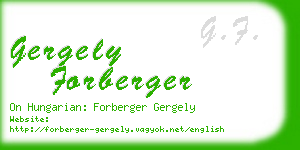 gergely forberger business card